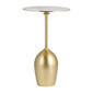 Mesa auxiliar base y top de metal dorado 13x22"