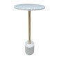 Mesa auxiliar base y top de marmol blanco 24"