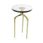 Mesa de aluminio dorado top de vidrio 13x13x22"