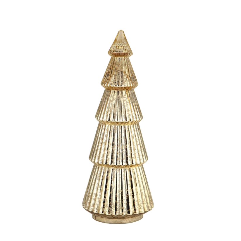 Arbol de navidad decorativo en escala champan 21.5″