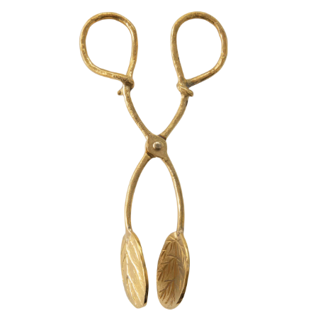 Pinza para servir de laton dorado