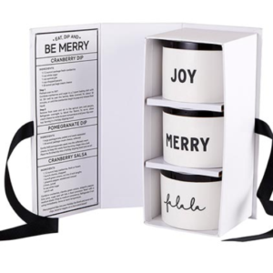 Set de 3 Bowl Navideños de Cerámica Blanca