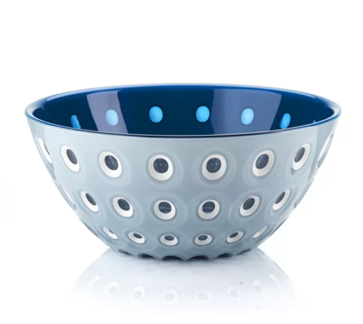 Bowl azul y blanco con circulos 25x11 cm