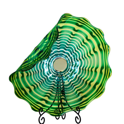 Plato de vidrio verde con base 16.5"x8.5"