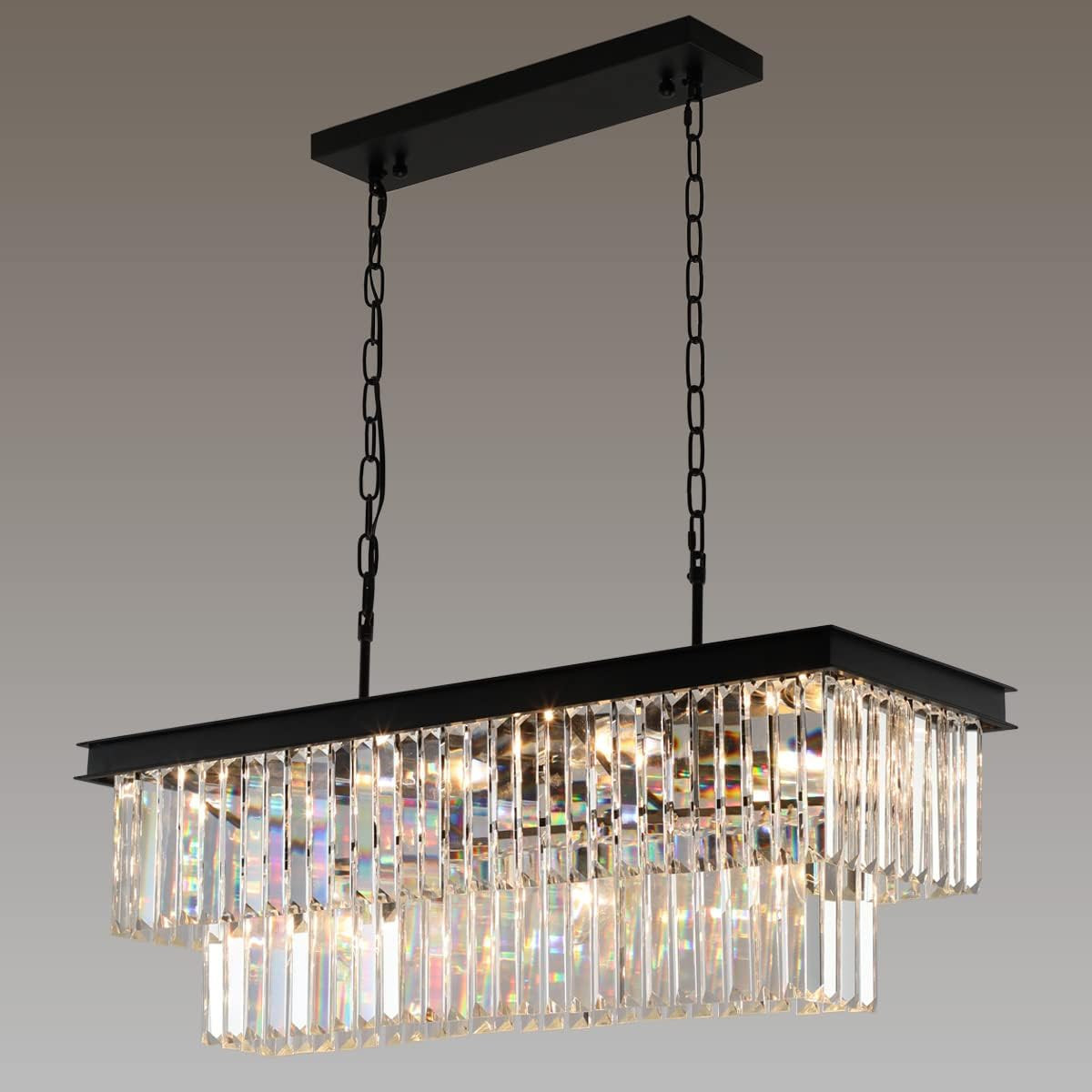 Candelabro Rectangular Pantallas de Cristal Candelabro Rectangular Pantallas de Cristal