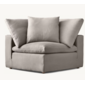 Sillon modular esquinero piel sintetica beige relleno de pluma de ganso con 3 cojines 101 x 101 x 80 cm