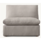 Sillon modular central piel sintetica beige relleno de pluma de ganso con 1 cojin 99 x 101 x 80 cm