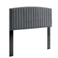 Respaldo para cama rebeca twin de tercipelo gris