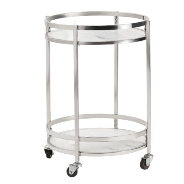 Carrito de bar Hadley, Plateado