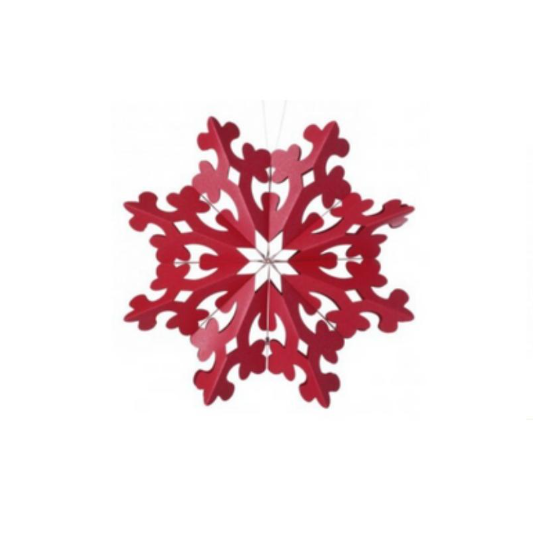 Copo de nieve en papel rojo 7.75″