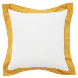 Cojin Decorativo Color Blanco y Mostaza