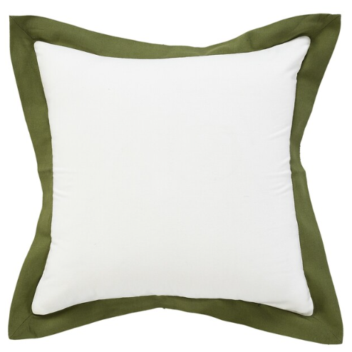 Cojin Blanco con Orilla Verde