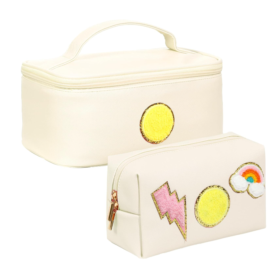 Cosmetiquera impermeable color beige 3 X 5"