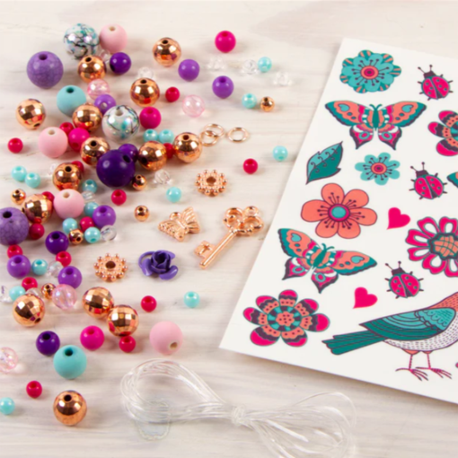 Accesorios  con amuleto y tatto para elaborar pulseras 104 pcs - Imagen 2