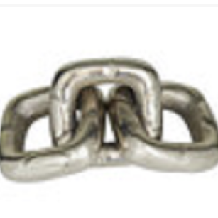 Cadenas decorativas de aluminio plateado 11"x3"