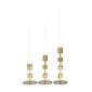 Set de 3 Candelabros de aluminio dorado 9"x7"x5"