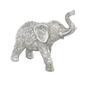 Escultura floral grabada elefante plateada 4x 10 x 9"