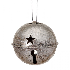 Esfera campana plateada vintage con brillantina 3.5"