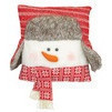 Cojin de cabeza de muñeco de nieve con gorro de orejeras y bufanda