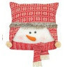 Cojin de cabeza de muñeco de nieve con gorro de ponpones y bufanda
