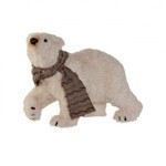 Oso polar caminante con patita arriba y bufanda de 15"