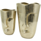 Jarron de aluminio dorado de rostro 10"