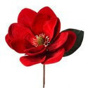 Magnolia de terciopelo color rojo 12"