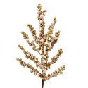 Spray de bayas metalicas nevadas color dorado 29"