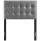 Respaldo de cama Lily tamaño Twin en tercipelo gris