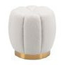 Ottoman Napa en marfil con base dorada 17.3 x 17.3 x 17.3"
