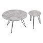 Set de 2 mesas Kerris top gris base negra 31.5 y 16"