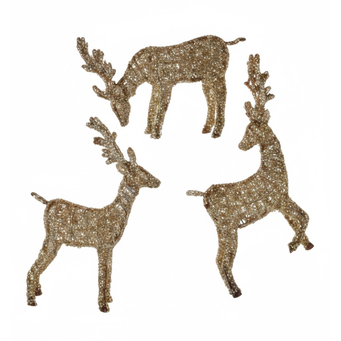 Adorno de ciervo en dorado brillante 6"