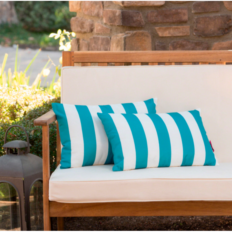 Cojin de Exterior Elastron, Sunset Stripes Aquamarine