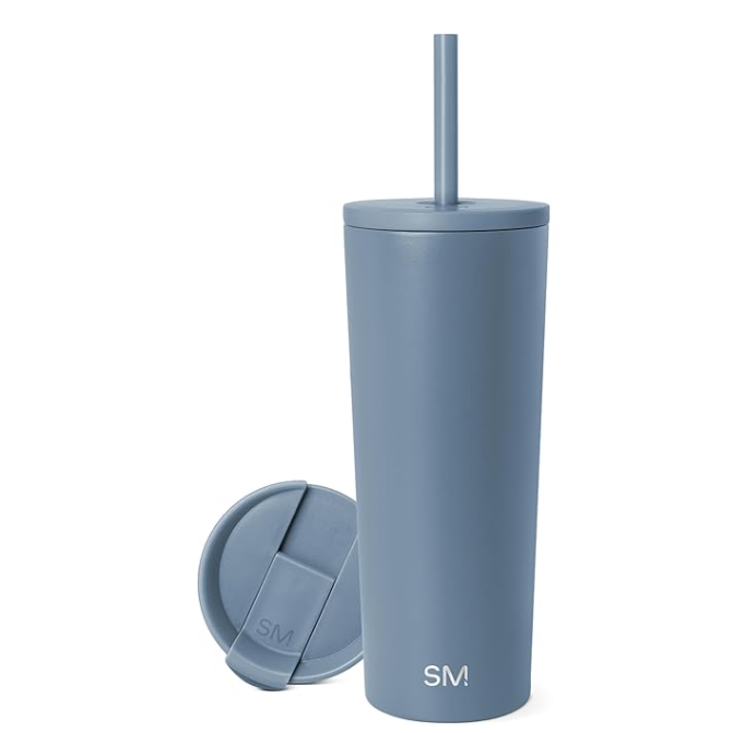 Vaso Clásico con Pajilla, Azul Cielo