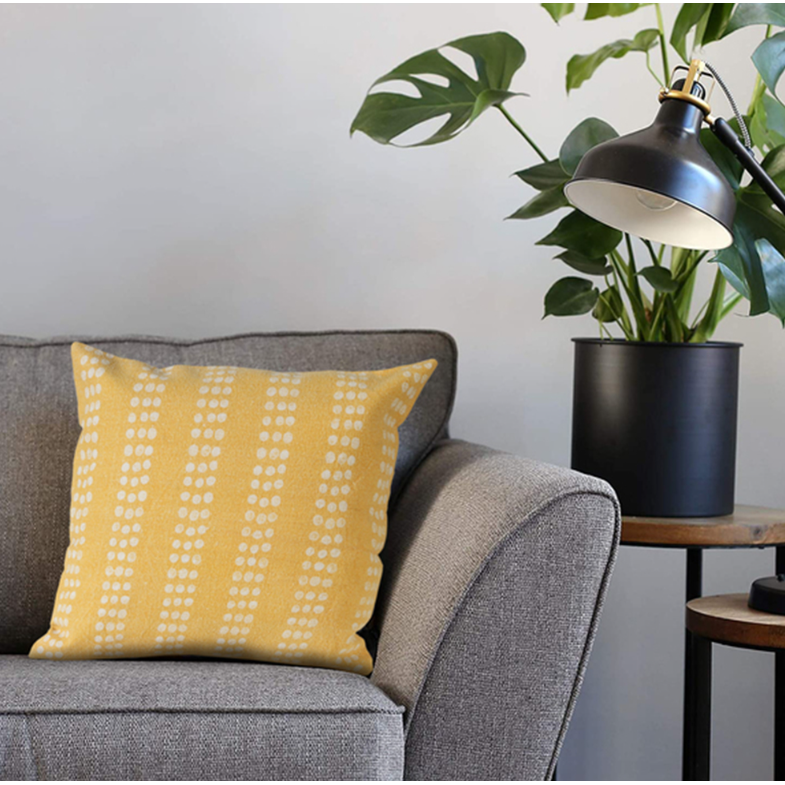 Cojin Decorativo Colores Amarillo y Beige