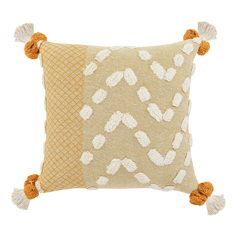 Cojin Con Diseño en Zic Zac, Dorado
