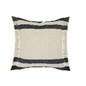 Cojín Beige con Diseño Lineal Azul
