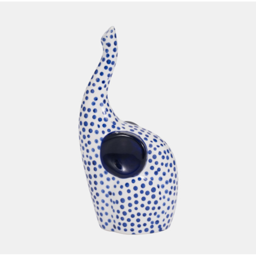 Elefante estampado mano blanco y azul - Imagen 2