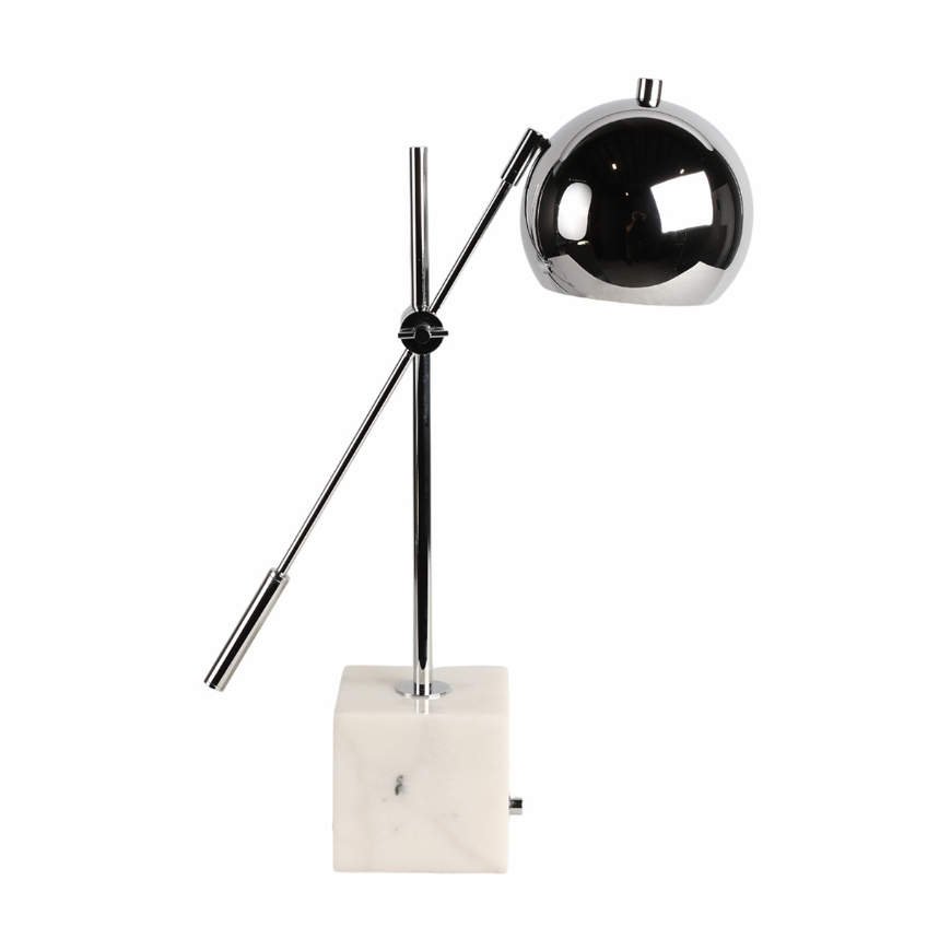 Lampara de Mesa Gris con Base Mármol