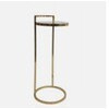Mesa acento circular  de metal dorado con top de espejo 10" x 26"