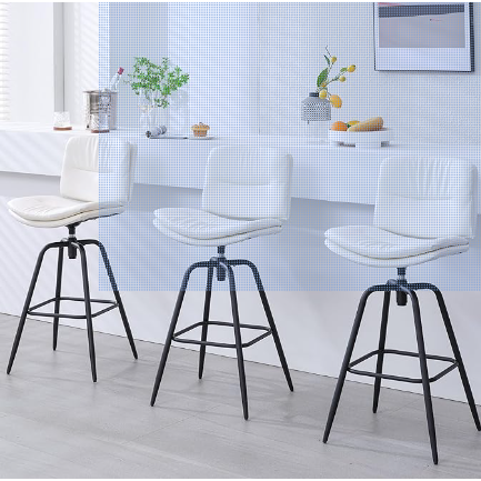 Set de 3 Barstool giratorio blanco