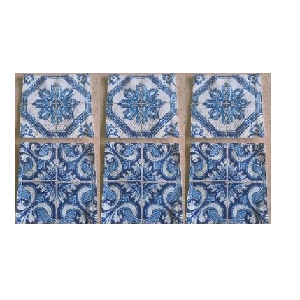 Set de 6 servilletas cocteleras azulejo azul