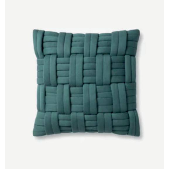 Cojin tejido a mano azul