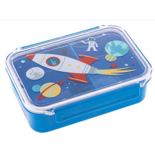 Topper merienda con diseño de nave espacial color azul