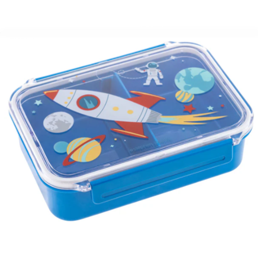 Topper merienda con diseño de nave espacial color azul