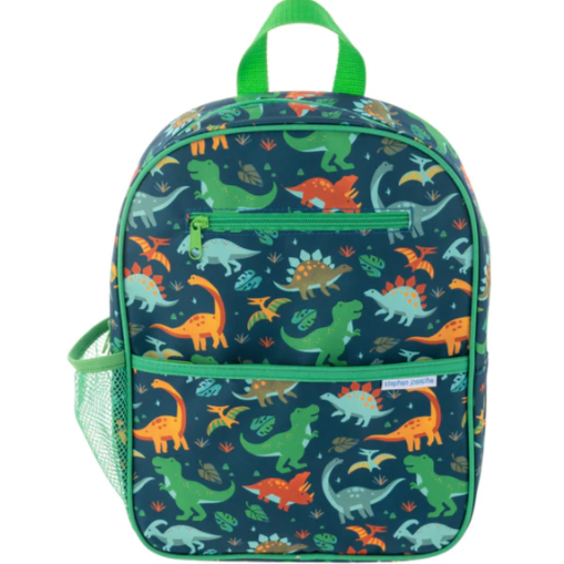 Mochila clasica verde diseño de dinosaurios