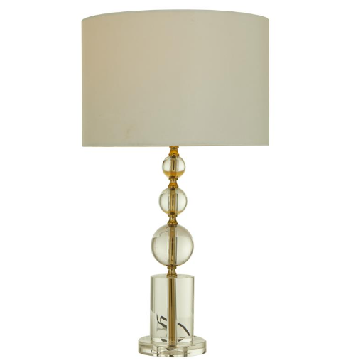 Lámpara de Cristal Transparente Dorada