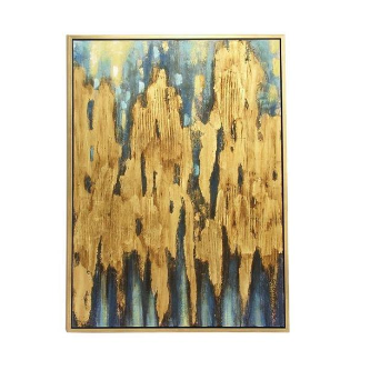 Pintura marco dorado abstracto 36″x47″