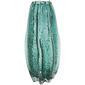 Jarron de vidrio ondulado verde 6x6x14"
