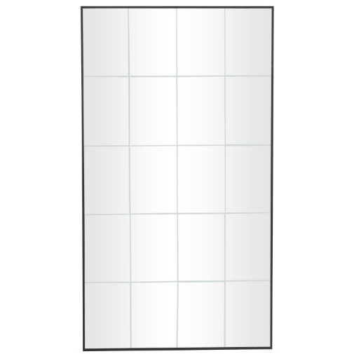 Espejo de Pared con Paneles, Negro Espejo de Pared con Paneles, Negro